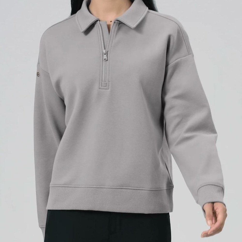 Levelwear Canmore 1/4 Zip Sweatshirt Gull Gray Women’s Small Pullover NWT